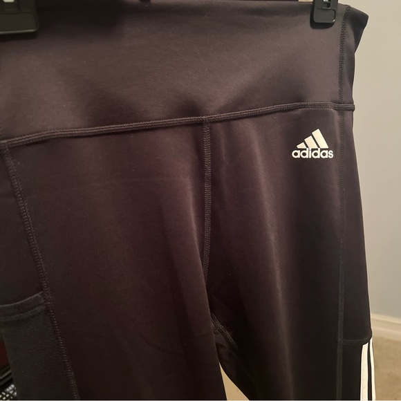 New Adidas Leggings Women’s Large Training Tights 7/8 length Highrise PrimeGreen - Picture 4 of 11